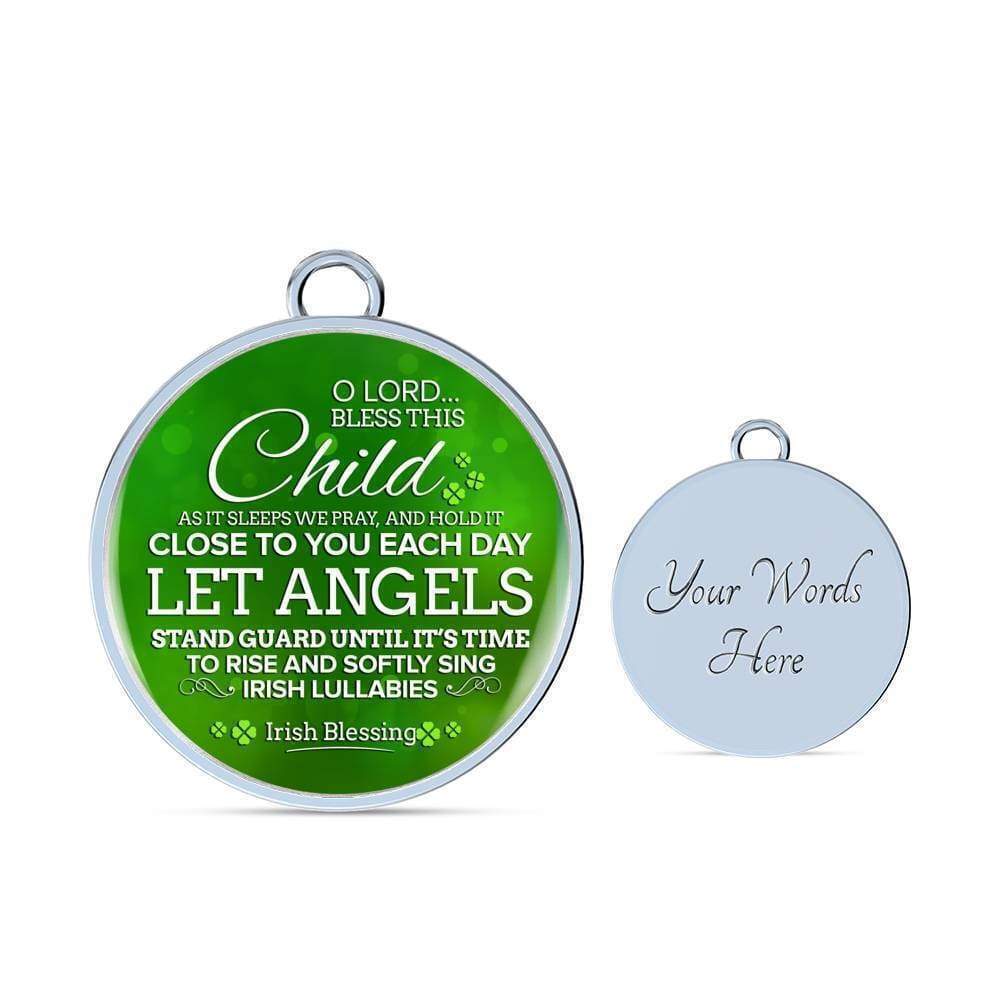 Bless This Child Personalized Engraved Silver Circle Bangle Bracelet Custom Na